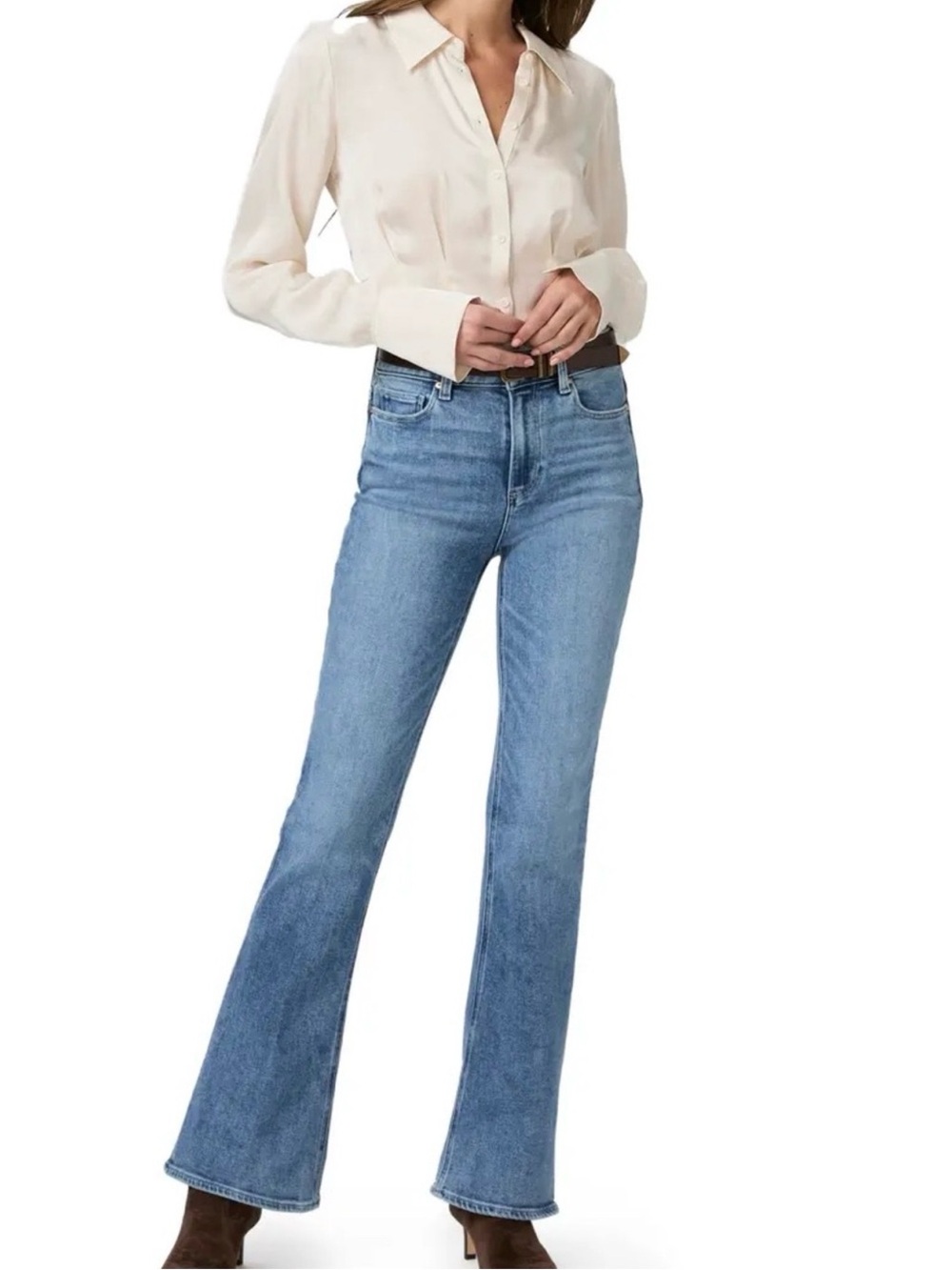 PAIGE High Rise Laurel Canyon Bootcut Jeans in Bebop